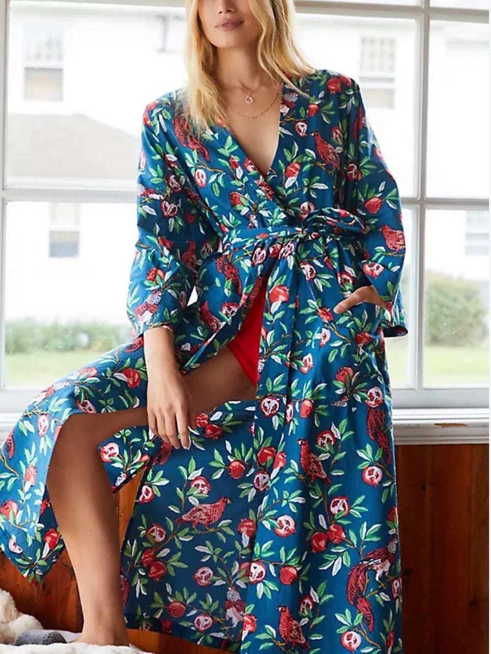 Printfresh x Anthropologie Pomegranate Robe Size L/XL